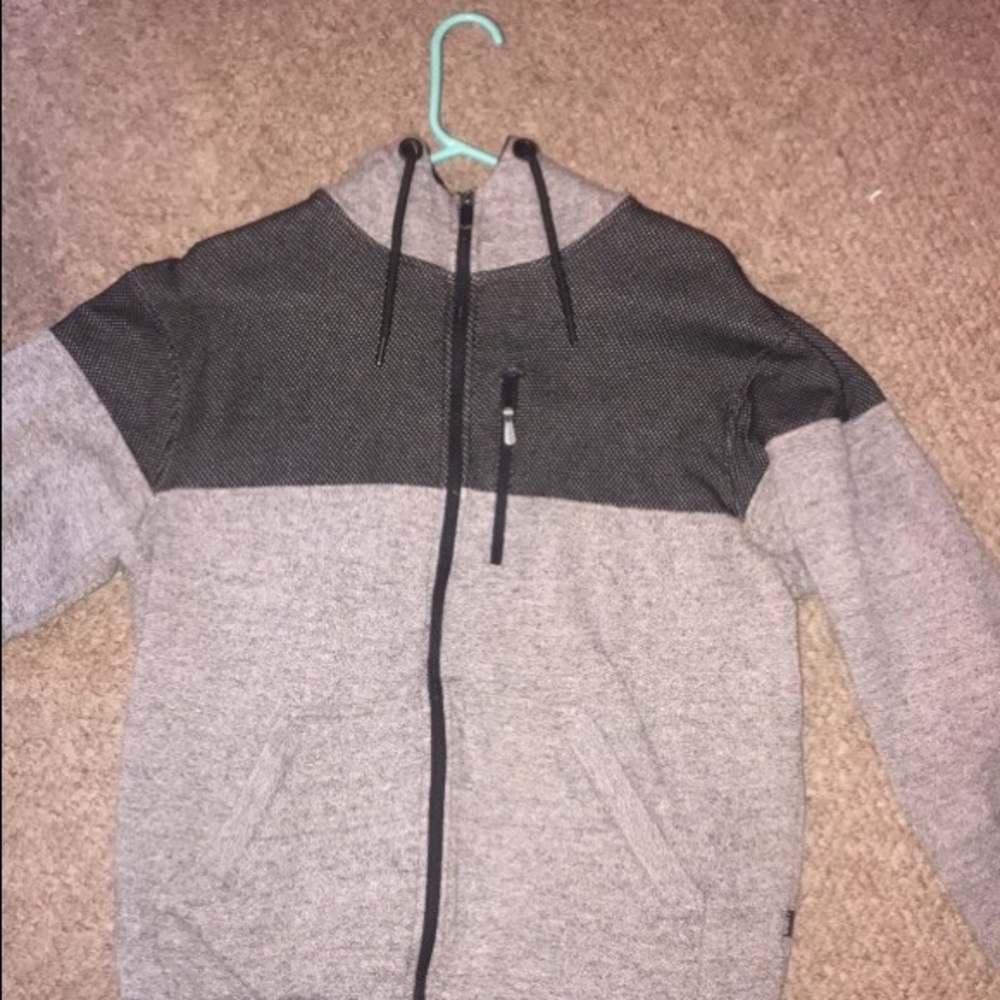Black and grey zip-up hoodie